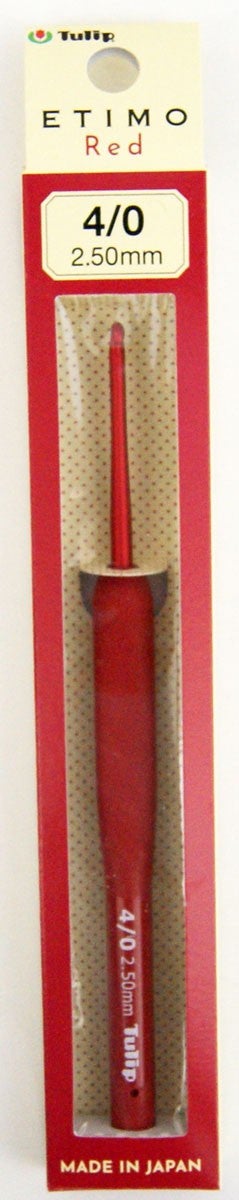 Tulip ETIMO Red Crochet Hook with Cushion Grip | Little Tabby Yarn